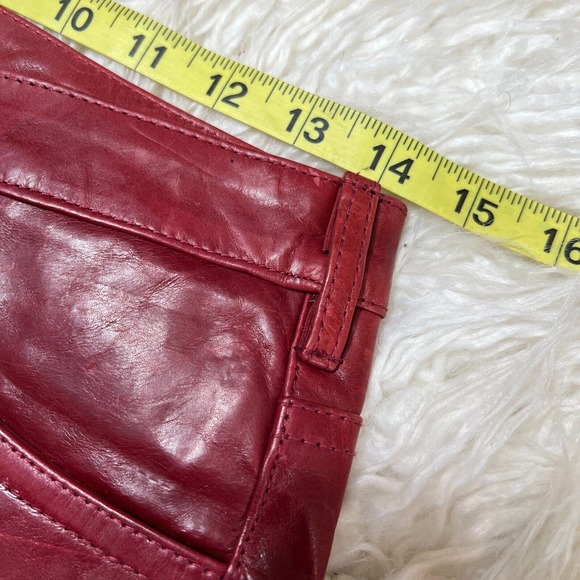 Vintage Parasuco Womens Leather Pants Parasuco Jeans Burgundy - Picture 7 of 8